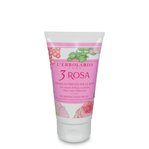 3 Rosa Crema Mani Nutriente 75ml L'Erbolario