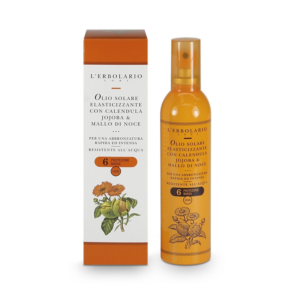 Solari Erbolario Olio Elasticizzante con Calendula Jojoba e Mallo di Noce SPF6