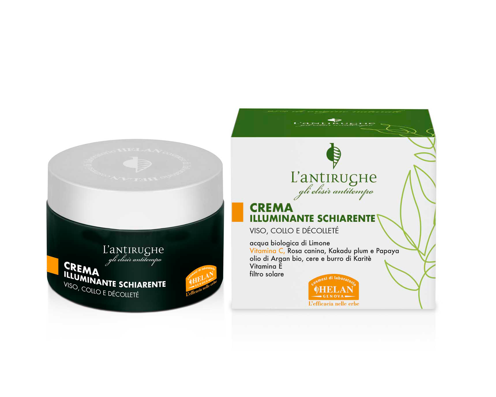 Elisir Antirughe Crema Viso Illuminante Schiarente di Helan
