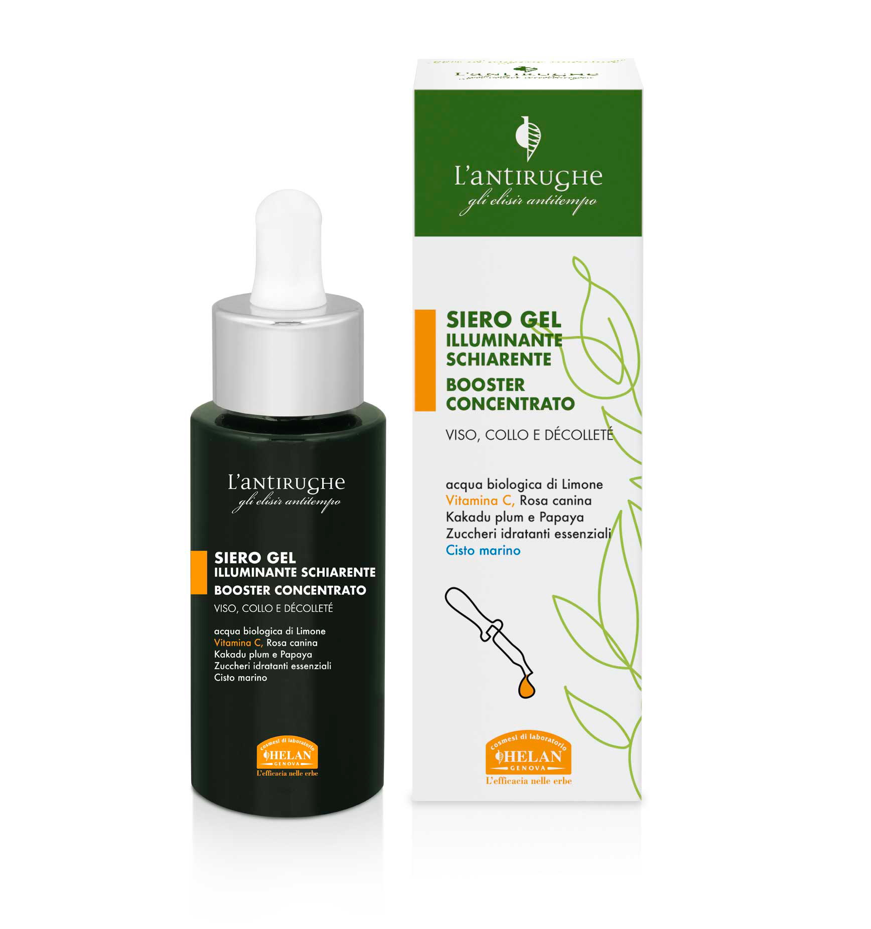 Elisir Antirughe Siero Gel Illuminante Schiarente di Helan