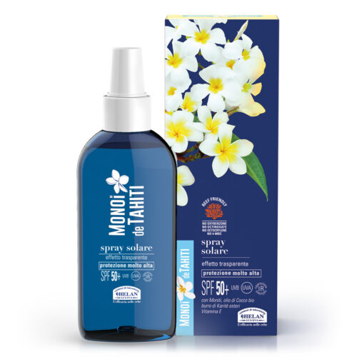 Monoi de Tahiti Spray Solare Spray SPF 50+ di Helan